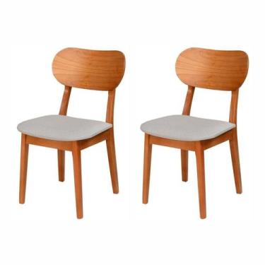 Imagem de Kit 2 Cadeiras Madeira Maciça Multilaminada e Estofada Letícia Espress