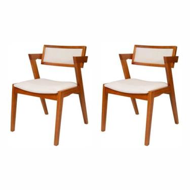 Imagem de Kit 2 Cadeiras Madeira Maciça e Estofada Ímola Authentic Espresso Móve