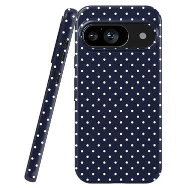 Imagem de uCOLOR Capa projetada para Google Pixel 9 e Google Pixel 9 Pro, design à prova de choque, fina, elegante, durável, capa para celular, antiderrapante, recortes precisos para câmera (bolinhas azul