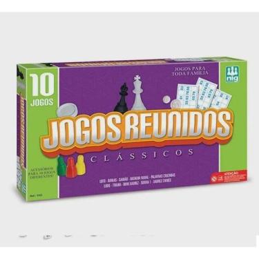 Imagem de Kit 10 jogos - damas, ludo, trilha, loto, palavras cruzadas, gamão, mi