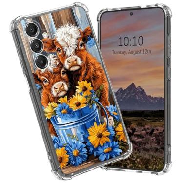 Imagem de BFDHGQZC Capa para celular Samsung Galaxy A16 5G transparente TPU com 4 cantos de almofada de ar capa de proteção fina à prova de choque antiamarelamento para Samsung A16 5G, lindas vacas das terras