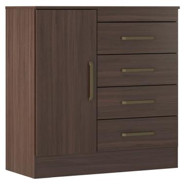 Imagem de Cômoda Demobile Montevideu 4 gavetas com sapateira 1 porta Café