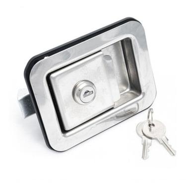 Imagem de Maçaneta Externa Polído Aço Inox Bagageiros Baús ônibus [f103]