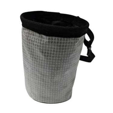 Imagem de Fenteer Bolsa de magnésio leve para escalada, ideal para transportar e armazenar magnésio para levantamento de peso, Cinza Prateado