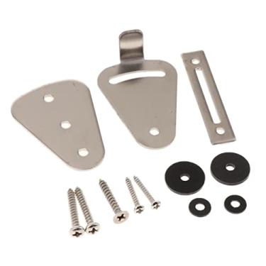 Imagem de Fechadura de porta de madeira deslizante resistente - ferragens de trava de aço carbono para fácil instalação - perfeita para portas deslizantes - segurança doméstica e escritório - preta - prata