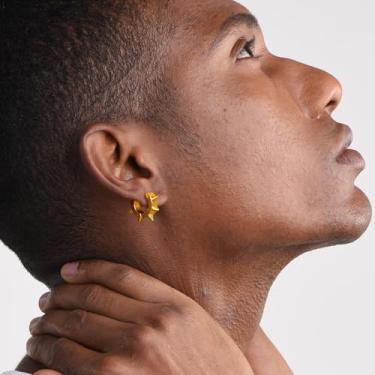 Imagem de Brincos de argola femininos masculinos de aço inoxidável punk spike piercings com argolas grossas, One Size, Aço inoxidável, Sem pedra preciosa