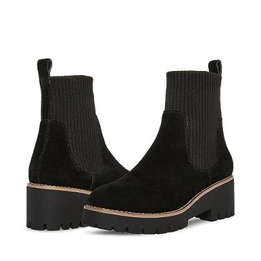 Imagem de Blondo Bota de cano curto feminina Darren, Camurça preta, 40