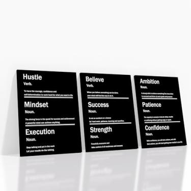 Imagem de Arte de parede em tela inspiradora 3 peças citações sucesso empreendedores pôsteres impressão decoração escritório pintura arte para escritório quarto banheiro parede imagem pronto para pendurar [91,6