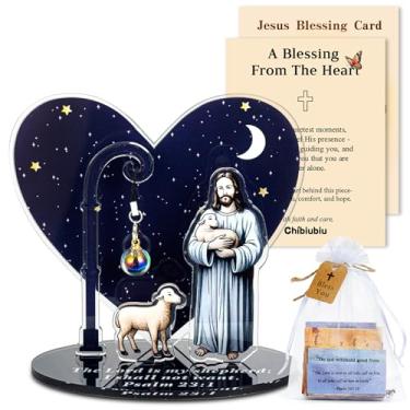 Imagem de Chibiubiu Presentes cristãos para mulheres, fé, decoração exclusiva de Jesus e cordeiro em forma de coração e 50 peças de adesivos de versículo da Bíblia para cristãos, mãe, irmã, amiga, conjunto de