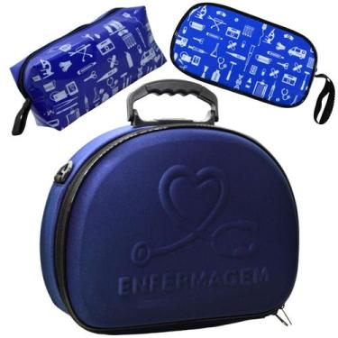 Imagem de Kit Maleta Médica Bolsinha Case Capinha Aparelho Pressão Estetoscópio 