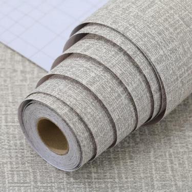 Imagem de Papel de parede LOVADA Peel and Stick Grey Grass Cloth 40 cm x 12,7 m
