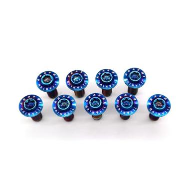 Imagem de Parafusos de montagem de discos de freio dianteiro Arashi para Yamaha YZF R1 1998-2003, R6 99-02, TDM 900 02-14, FJR1300 01-04, XJR1300 99-17 Parafusos Torx afunilados de titânio M6x20 azul 12 peças