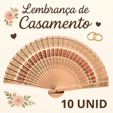Imagem de Lembrança de Casamento Leque Japonês de Madeira com Flores - Vila Flor
