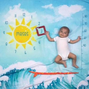 Imagem de Cenário Tapete Mesversário Surf (lençol) Para Bebê - Alce