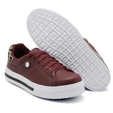 Imagem de Tênis Casual Sola Reta Yoyo Store Com Estampa Conforto e Estilo, VINHO