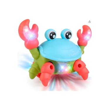 Imagem de Caranguejo Interativo com Luzes e Sons, Brinquedo Eletrônico Multicolorido, Plástico, 19x15x7,5cm, Movimentos Automáticos, para Crianças Acima de 3 Anos, Funciona com 3 Pilhas AA