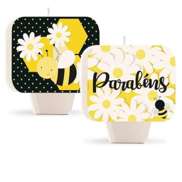 Imagem de Vela de Aniversário Dupla Face Abelhinha