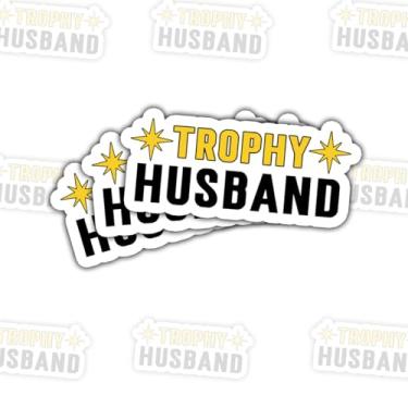 Imagem de 3 peças adesivos troféu marido presentes engraçados I Love My Husband citações presente para ele pai pai pai avô adesivos à prova d'água troféu vinil carro decalque para laptop garrafa caixa de