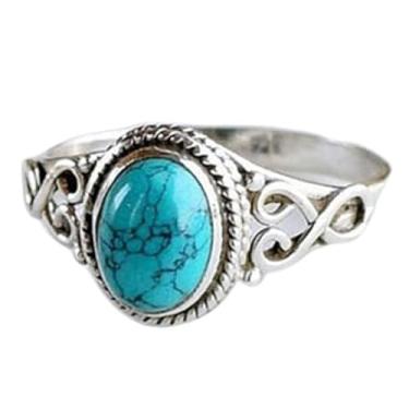 Imagem de Anel turquesa retrô, 10, Metal, Zircônia cúbica