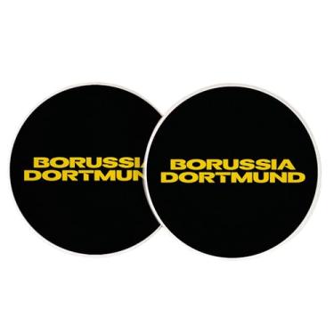 Imagem de Desert Cactus Borussia Dortmund FC Acessórios de carro BVB Alemanha Alemanha Die Schwarzgelben Soccer Absorvente Sandstone Cup Coasters Licenciado Conjunto de 2 (Design C)