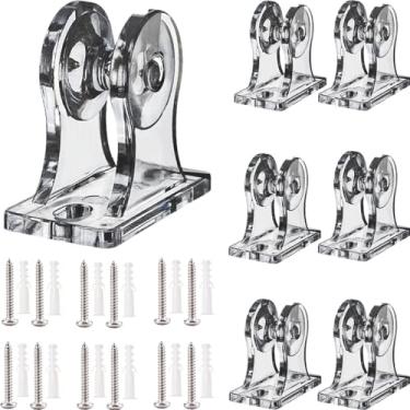 Imagem de Guia de cordão de segurança transparente para persianas, 8 peças, fixação de clipe para persianas, corrente de contas