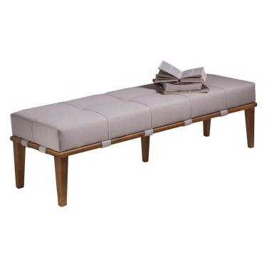 Imagem de Recamier 160cm Martínez Linho Pés Madeira Bege/natural