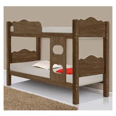 Imagem de Beliche Sevilha Mocaccino 100% Mdf E Estrado 100% Madeira Vira 2 Camas Solteiro Carmolar