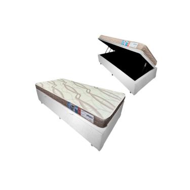 Imagem de Cama Box Baú Solteiro Sintético + Colchão Cali Espuma D23 Toraflex 88x188x54 Cor:branco