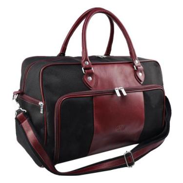 Imagem de Mala de Viagem SPINETOLI Nylon com Couro Galvani, Vinho