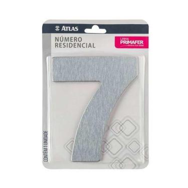 Imagem de Número Residencial 7 Cromado Alumínio Acm Adesivo 3m Vhb - Uso Interno-externo