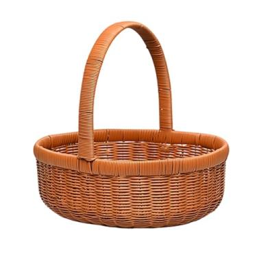 Imagem de MotiveTech Cesto de armazenamento trançado com alça longa, em material PP, ideal para atividades ao ar livre e piqueniques, Size L