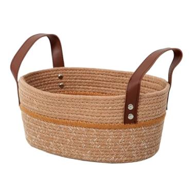 Imagem de Cestas de armazenamento para organização - 29 x 23 x 14 cm - 1 caixa com alças - cestas de corda de algodão para brinquedos de cães, livros, prateleira, banheiro, armário - armazenamento elegante
