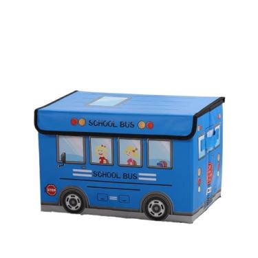 Imagem de caixa organizadora infantil multiuso com tampa 23l ideal para brinquedos, roupas e uso escolar(Azul)