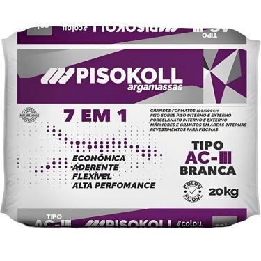 Imagem de Argamassa Flexível Aciii Branca 7 Em 1 20 Kilos - Ac3 Branca - Pisokoll