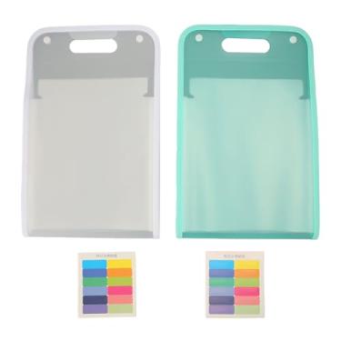 Imagem de Pastas de arquivo verticais 13 bolsos Organizador de documentos A4 de grande capacidade Suporte de arquivo de plástico resistente para biblioteca escolar de escritório Material PP (Branco Verde)