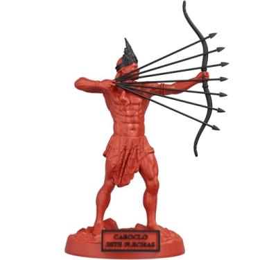 Imagem de Estátua Caboclo Sete Flechas - Umbanda Candomblé (Cor Sanguis Obscurus)