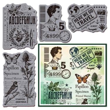 Imagem de GLOBLELAND Carimbo de borracha aderente de fundo com textura vintage 22 x 18 cm, plantas, pássaros, EVA, selos de borracha, para fazer cartões, álbum de fotos, decoração, faça você mesmo, álbum de