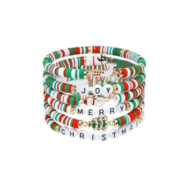 Imagem de ADAIER Pulseira macia empilhável, pulseira de suporte multicamadas para o dia do jogo, presente para pais fãs de futebol americano, One Size, Contas de argila, contas de argila