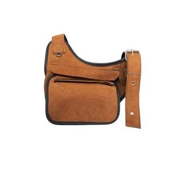 Imagem de Pochete Tiracolo em Couro, Castor Escuro, 5 Compartimentos, Alça Ajustável, Clássico.