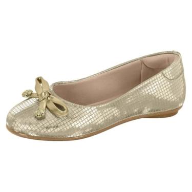 Imagem de Sapatilha Infantil Molekinha Cinderela Metalizada Dourada