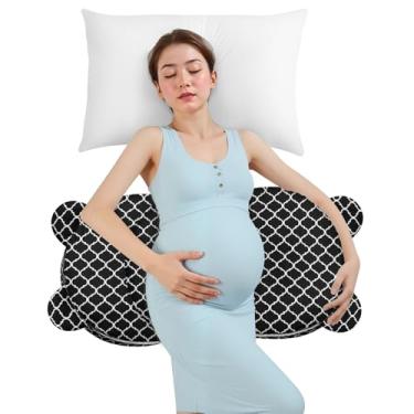 Imagem de Almofada de gravidez para dormir, almofada de maternidade para mulheres grávidas, almofadas de gravidez em cunha macias e confortáveis, suporte lateral para dormir na barriga, com capa removível