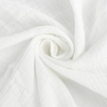 Imagem de MAYJOYDIY Tecido de algodão de 2,2 metros de gaze dupla, tecido de textura de gaze enrugado de 130 a 133 cm de largura, tecido de costura para confecção de roupas, cortinas, corredores de mesa