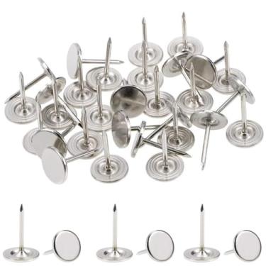 Imagem de 100 peças de tachas de polegar de estofamento para parede, tachas de madeira de 19/40.6 cm, tachas de estofamento decorativas para madeira, sofá, porta, caixa de joias (prata)