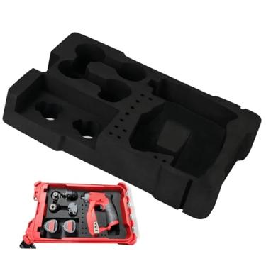 Imagem de Forro de EVA para Milwaukee 48-22-8435 Packout Tool Box Precision Laser-Cut Packout Inserts Organizer para instalação de combustível 2505-22 M12 Kit de furadeira/driver e acessórios, proteção EVA à