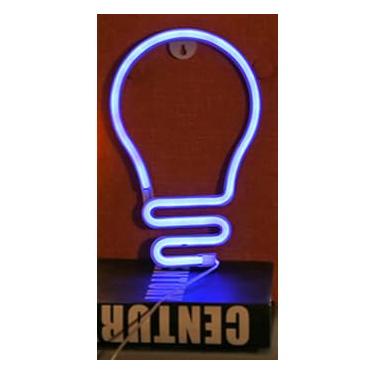 Imagem de Luminária Placa Led Neon - Letreiro de Luz Parede USB Pilha(Lâmpada Azul)