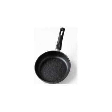 Imagem de Frigideira Multifuncional de Alumínio, Antiaderente, Preta, 18cm, Compatível com Fogão a Gás, Elétrico, Vitrocerâmico e Indução, Cabo em Baquelite