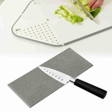 Imagem de Pedra de amolar de diamante, afiador fino, placa de lapidação para acampamento, cozinha, jardim, facas, cinzel (grão 80)