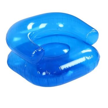 Imagem de TOPINCN Sofá Inflável, Espreguiçadeira de PVC Macio para Uso Interno e Externo, Portátil Leve Com Fácil Configuração, Suporte Confortável para Leitura, Assistir Filmes Relaxantes (Azul)