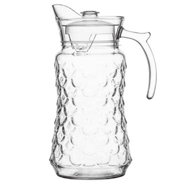 Imagem de Jarra de Vidro 1,7L Transparente com Tampa e Alça Ergonômica para Água e Suco