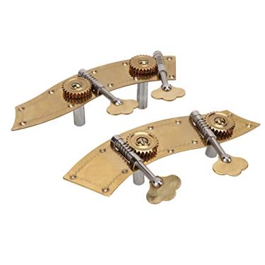 Imagem de Acouto 2 Peças de Afinação de Baixo Dourado - Peças de Reposição de Máquina Dupla de Afinador de Metal Duplo Com Botões de Engrenagem Abertos e Afinação de Instrumento de Baixo | Fácil Instalação e